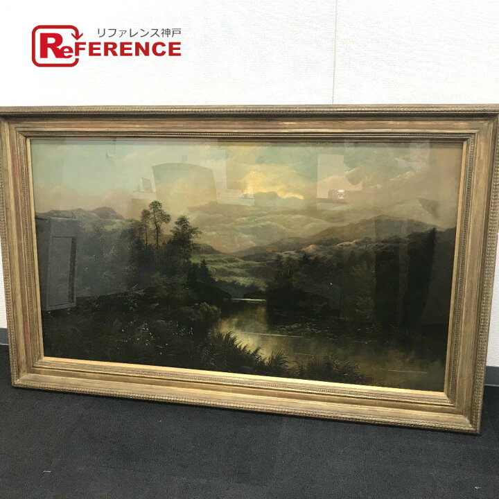 楽天市場】アンティーク 油絵 風景画 油彩画 ギリシャ額装 木製 アート  