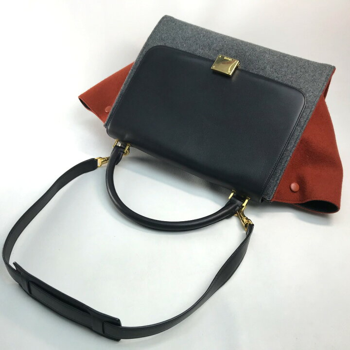 楽天市場】CELINE セリーヌ トラペーズ カバン 2WAY ハンドバッグ 
