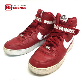 Supreme シュプリーム ナイキ×シュプリーム エアフォース1 ハイカットスニーカー 2014 NIKE × SUPREME AIR FORCE 1 HIGH SUPREME SP スニーカー レザー メンズ レッド 【中古】