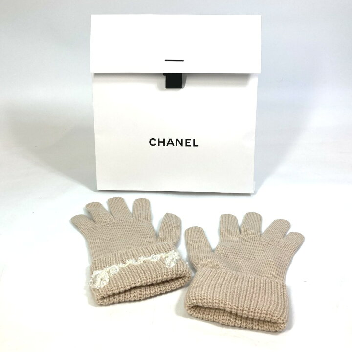 楽天市場】CHANEL シャネル 21A ロゴ パール グローブ 手袋 カシミヤ 