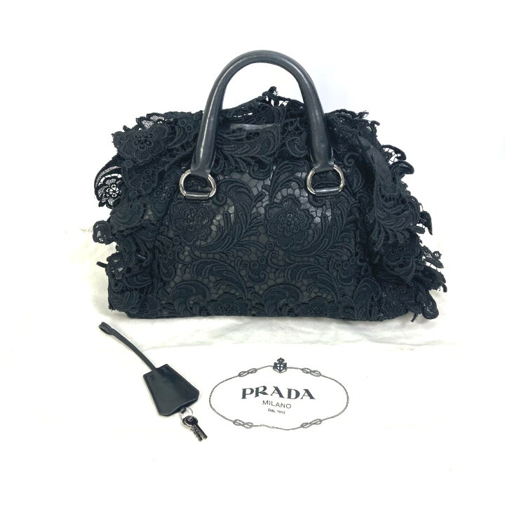 楽天市場】PRADA プラダ レース カバン ミニボストンバッグ 