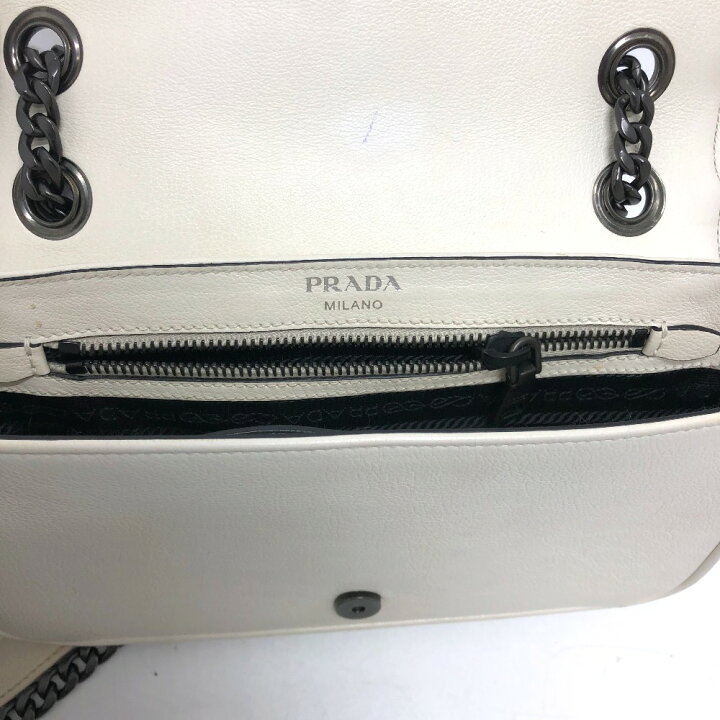 楽天市場】PRADA プラダ 1BD147 ロゴ スタッズ チェーンショルダー  