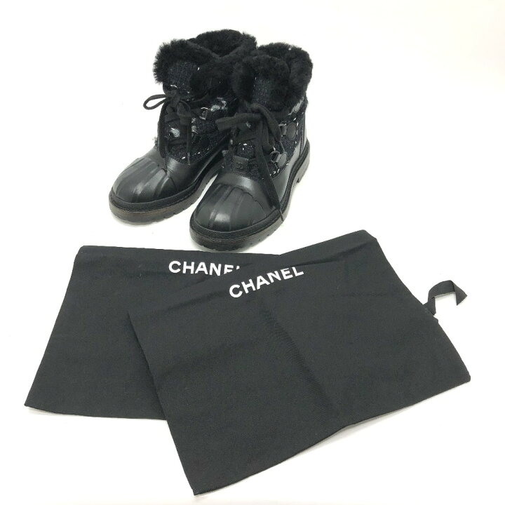 楽天市場】CHANEL シャネル ココマーク ショート ブーツ レザー 