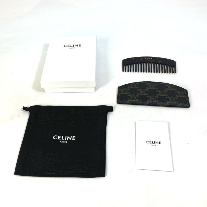 楽天市場】CELINE セリーヌ 4M2242DPH トリオンフ カーブド ヘアコーム 