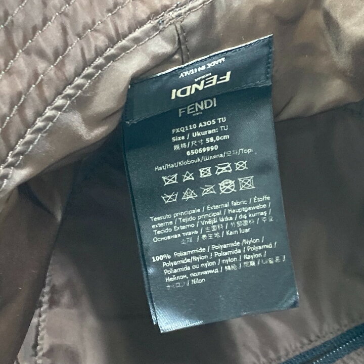 楽天市場】FENDI フェンディ FXQ110 ハット帽 総柄 バケットハット 