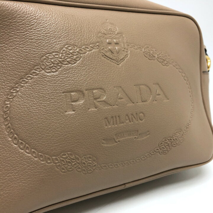 楽天市場】PRADA プラダ 1BH089 ロゴ GLACE CALF CAMMEO ファスナー式 