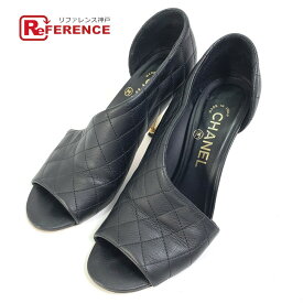 CHANEL シャネル G30050 靴 マトラッセ キルティング ヒール 靴 パンプス レザー レディース ブラック 【中古】
