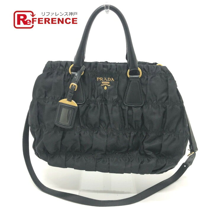 楽天市場】PRADA プラダ B1789M ロゴ ギャザー カバン 2WAY 