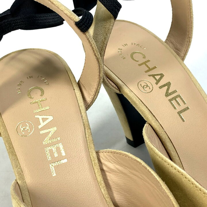 楽天市場】CHANEL シャネル G36360 ヒール CCロゴ ココマーク リボン 