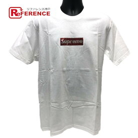 Supreme シュプリーム ボックス ロゴ Tシャツ アパレル SUPREME×スワロフスキー 2019SS 半袖Tシャツ コットン /スワロフスキー メンズ ホワイト×レッド 未使用 【中古】