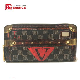 LOUIS VUITTON ルイヴィトン M63490 トランスフォームドダミエ トロンプ ルイユ ジッピーウォレット ラウンドファスナー 長財布 ダミエキャンバス レディース エベヌ ブラウン 【中古】