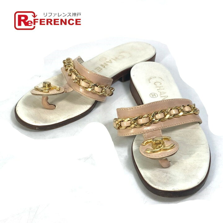 楽天市場】CHANEL シャネル 靴 フラット ペタンコ トング CC ココ  