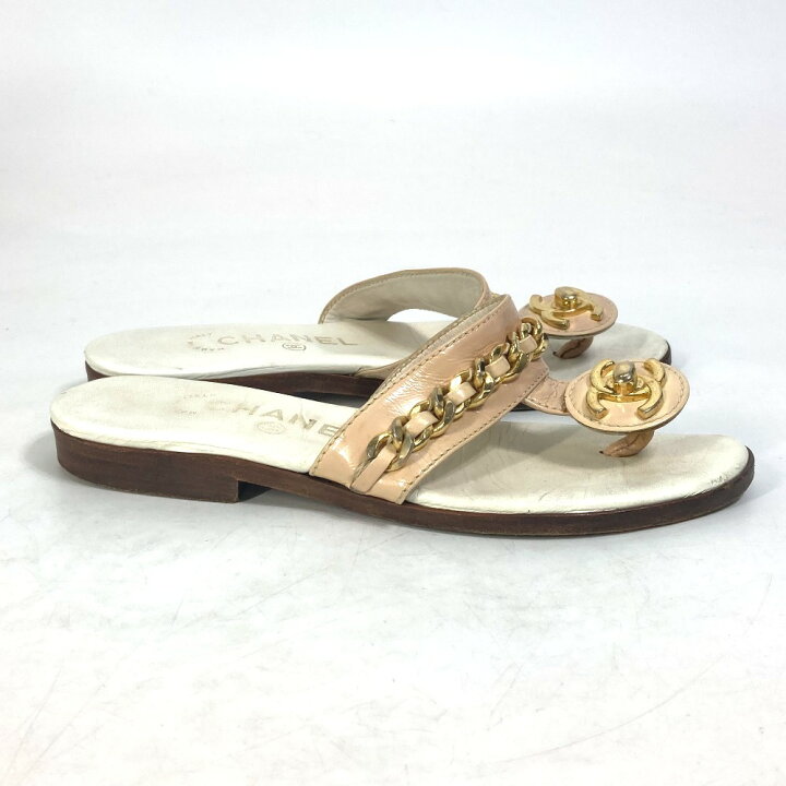 楽天市場】CHANEL シャネル 靴 フラット ペタンコ トング CC ココ  