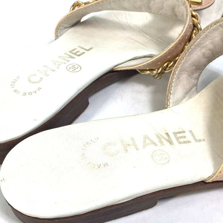 楽天市場】CHANEL シャネル 靴 フラット ペタンコ トング CC ココ 