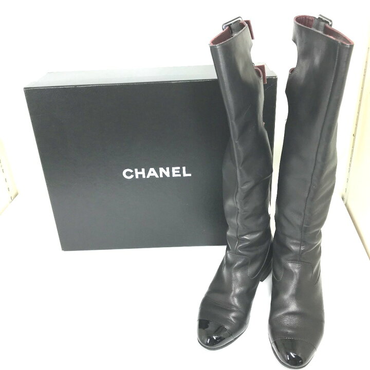 楽天市場】CHANEL シャネル ベルト ロングブーツ ブーツ レザー 