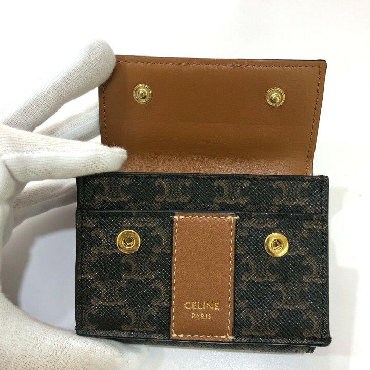 楽天市場】CELINE セリーヌ トリオンフ スモール トリフォールド 