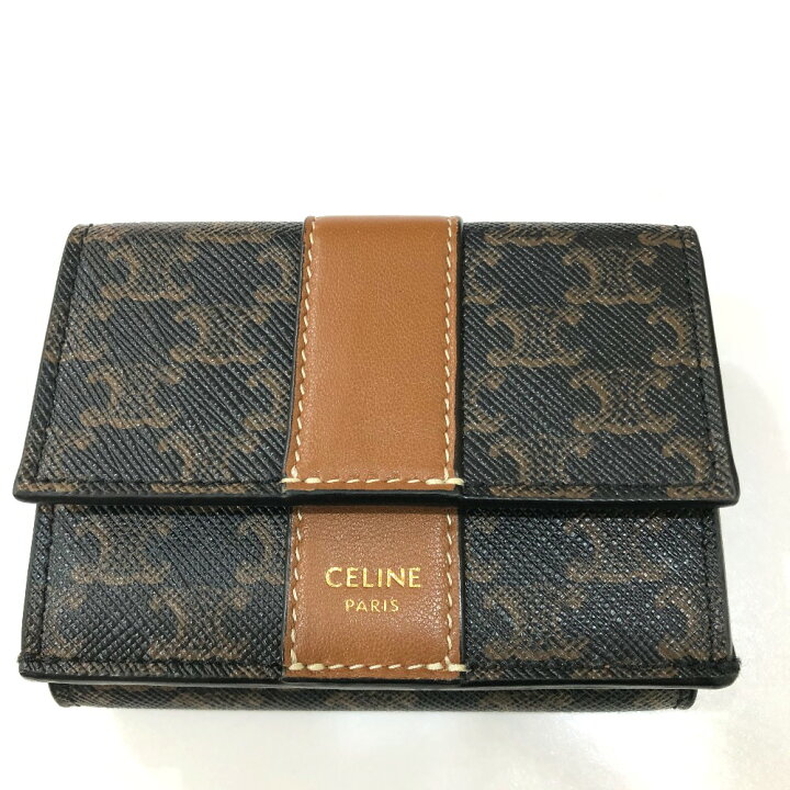 楽天市場】CELINE セリーヌ トリオンフ スモール トリフォールド 