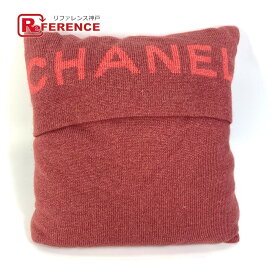 CHANEL シャネル インテリア ピロー 枕 ロゴ ニット クッション ウール レディース レッド 【中古】