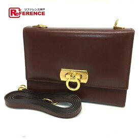 Salvatore Ferragamo サルヴァトーレフェラガモ ガンチーニ ポシェット カバン ウォレットバッグ ショルダーバッグ レザー レディース ブラウン 【中古】