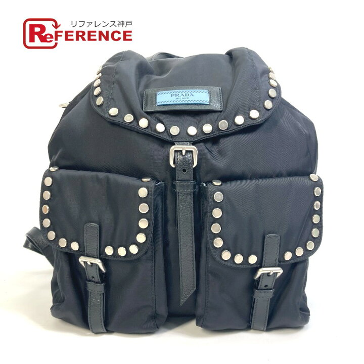楽天市場】PRADA プラダ 1BZ811 ロゴ スタッズ バックパック カバン  