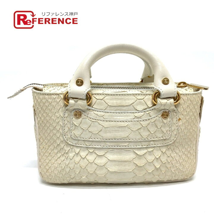 セリーヌ ブギーバッグ ハンドバッグ ホワイト レザー レディース  