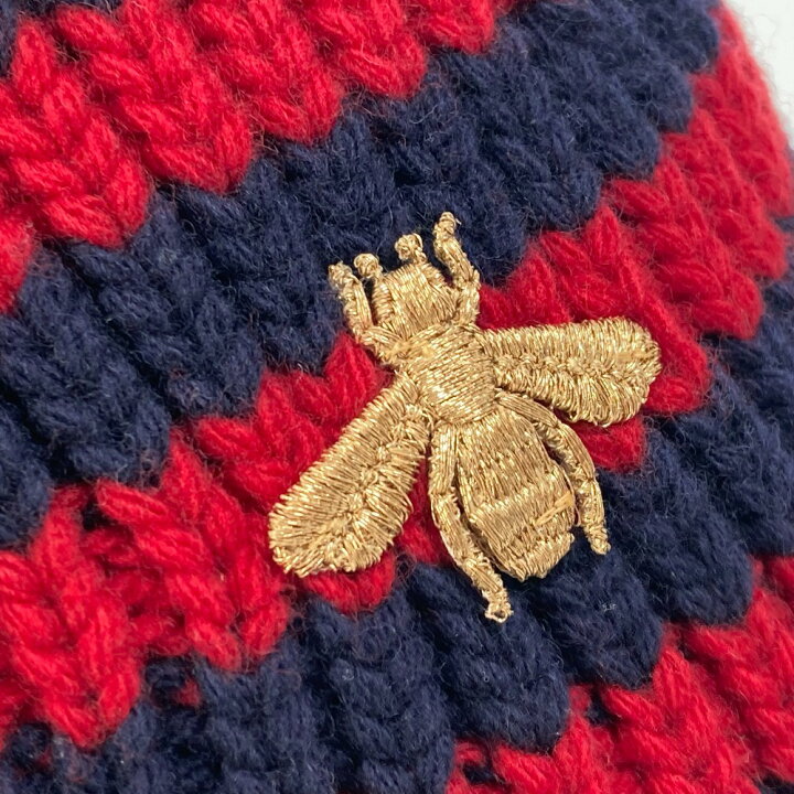 楽天市場】GUCCI グッチ 475518 BEE 蜂 ボーダー ビーニー 帽子 ニット 