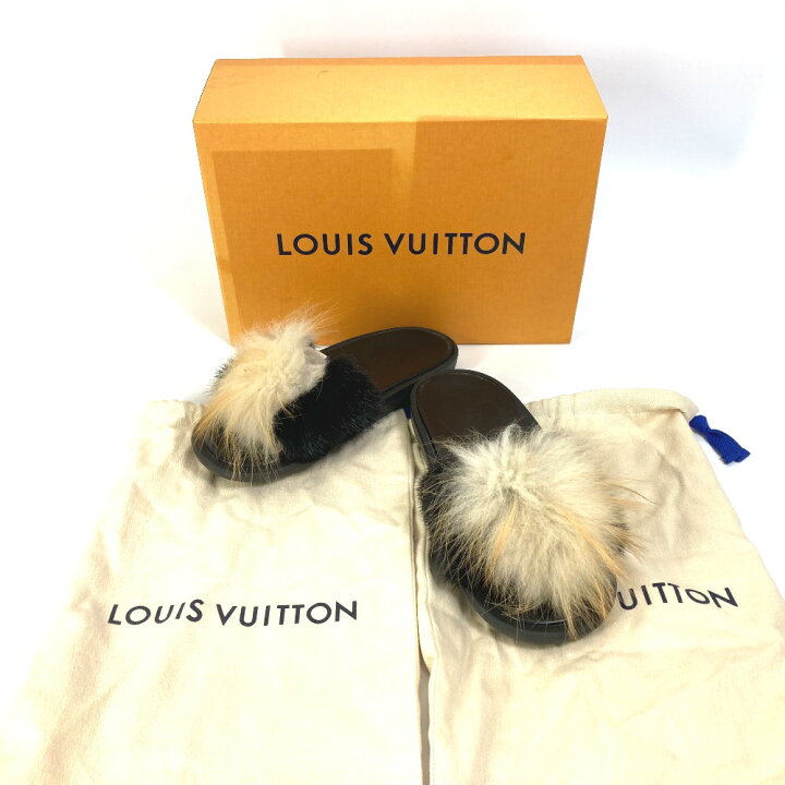 楽天市場】LOUIS VUITTON ルイヴィトン 靴 ファー フラットサンダル  