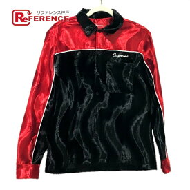 Supreme シュプリーム ベルベット ワーク 18AW Velvet Swirl Work Shirt アパレル 長袖シャツ ポリエステル メンズ レッド レッド×ブラック 未使用 【中古】