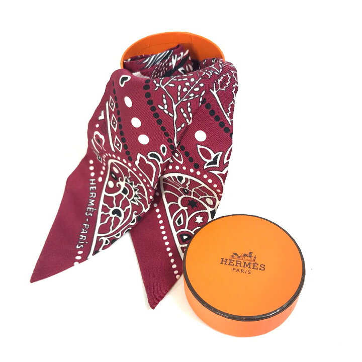 エルメススカーフバンダナ柄ペイズリーシルクHERMES 