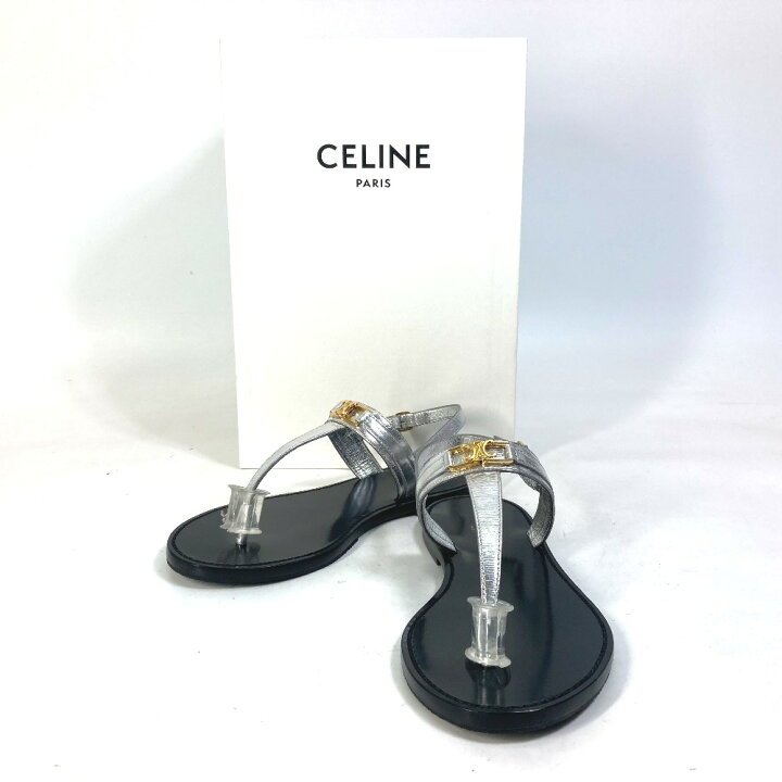 楽天市場】CELINE セリーヌ トリオンフ トング フラット ベルト  