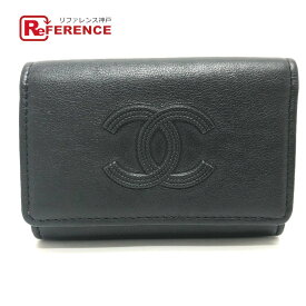 CHANEL シャネル ココマーク 4連 キーリング付き キーケース キーケース レザー レディース ブラック 【中古】