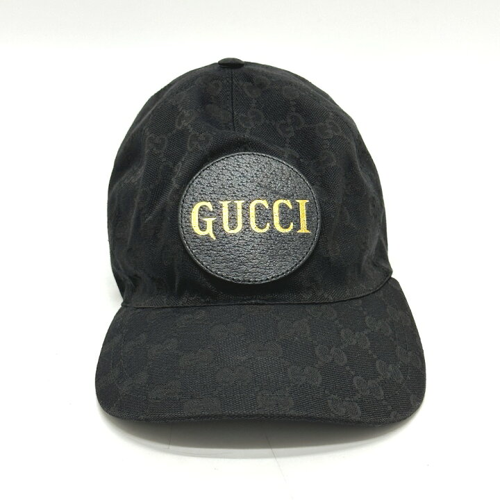 GUCCI 627114 Gucci Off The Grid GG Logo hat cap baseball cap Nylon Black/Gold GUCCI GG Monogram Black/Gold Baseball Cap Leather Trim 57 cm  main image 4