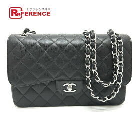 CHANEL シャネル A58600 デカマトラッセ30 Wフラップ チェーン カバン ショルダーバッグ キャビアスキン レディース ブラック 未使用 【中古】