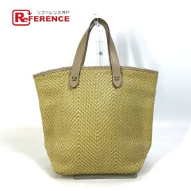 HERMES エルメス ハンドバッグ カバチェンナイPM カバン スタッズ トートバッグ レザー /ポリエステル レディース イエロー系 【中古】