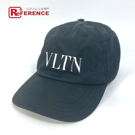 VALENTINO ヴァレンティノ VLTN ロゴ 帽子 キャップ帽 ベースボール キャップ ナイロン ユニセックス ブラック 【中古】