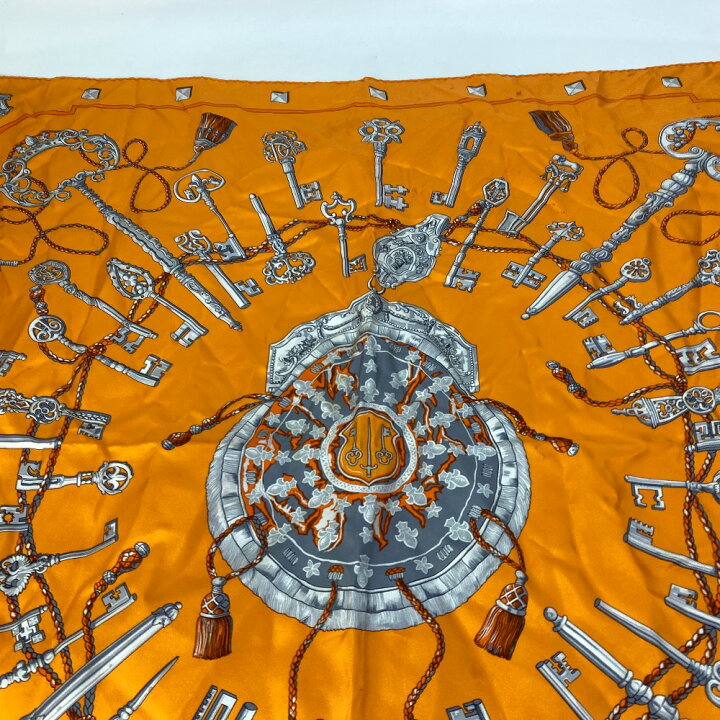 楽天市場】HERMES エルメス カレ90 鍵モチーフ スカーフ シルク 