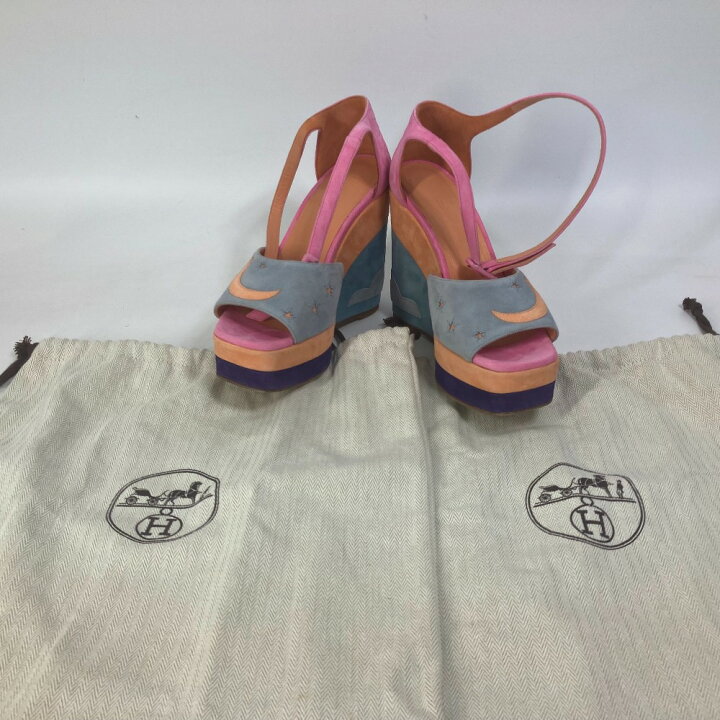 楽天市場】HERMES エルメス 靴 ヒール ウエッジソール ムーン スター  