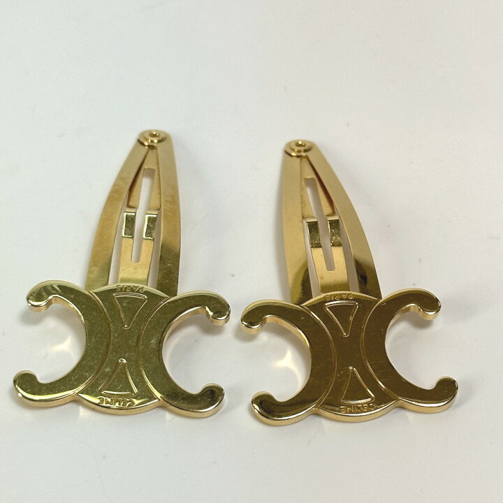 楽天市場】CELINE セリーヌ トリオンフ スナップ ヘアクリップ ヘア  