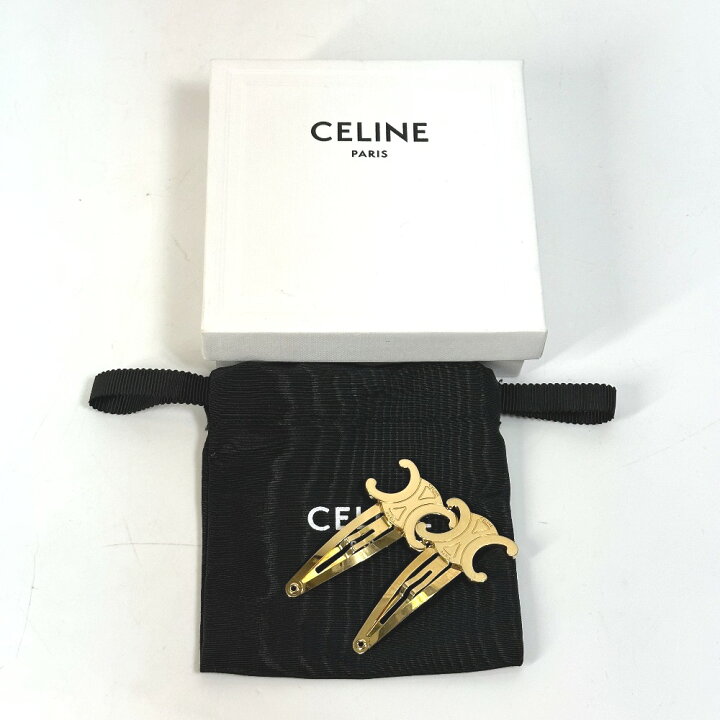 楽天市場】CELINE セリーヌ トリオンフ スナップ ヘアクリップ ヘア  