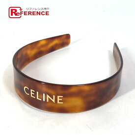 CELINE セリーヌ 46Y376CEA ロゴ ヘッドバンド ヘアバンド カチューシャ アセテート レディース ハバナブロンド / ドレ ブラウン 【中古】