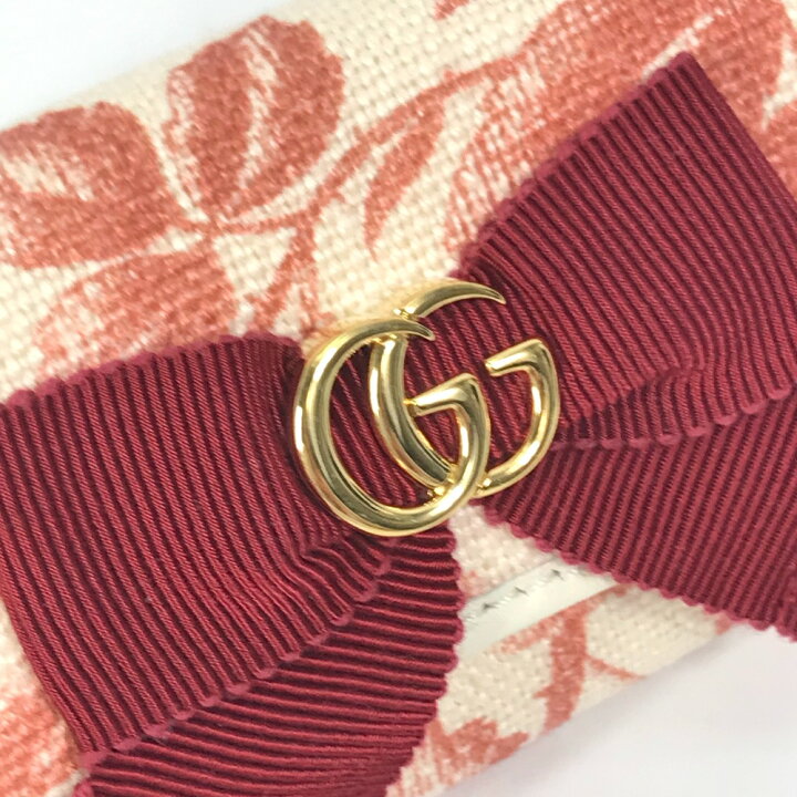 楽天市場】GUCCI グッチ 435818 リボン ハーバリウム 6連 三つ折り 