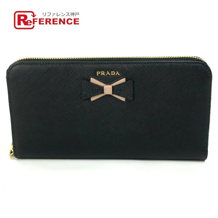 楽天市場】PRADA プラダ 1ML506 ロゴ リボン ラウンドファスナー 長 