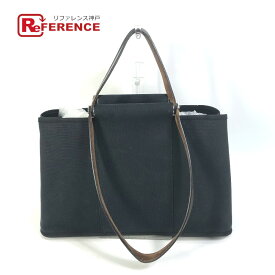 HERMES エルメス ハンドバッグ カバックエランPM 2WAYバッグ ショルダーバッグ 肩掛け トートバッグ トワルオフィシェ/レザー レディース ブラック 【中古】