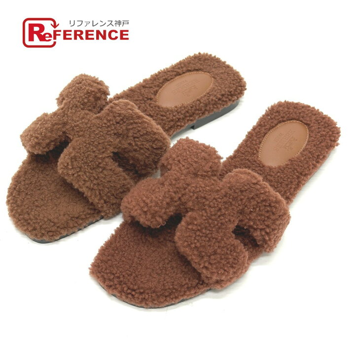 楽天市場】HERMES エルメス オラン フラット サンダル シープスキン  