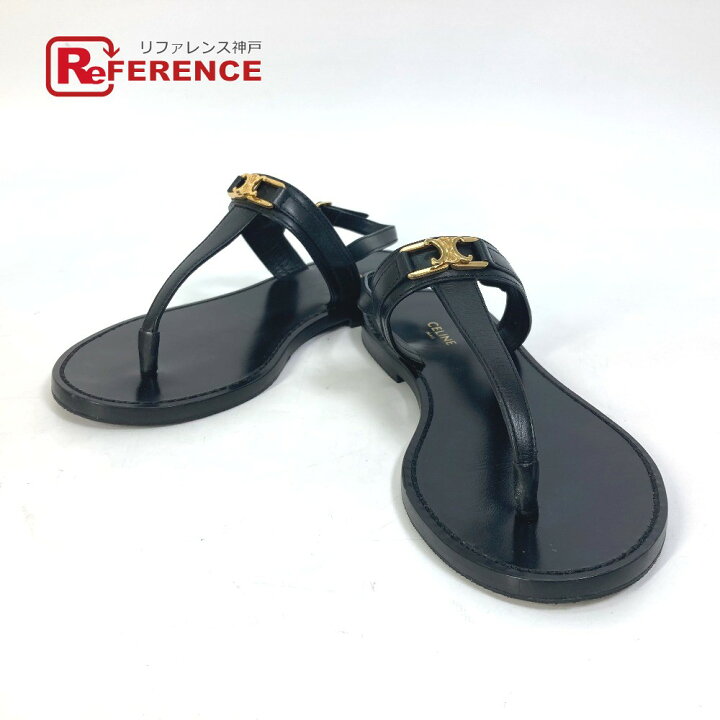 楽天市場】CELINE セリーヌ 33310 トリオンフ トングサンダル フラット  