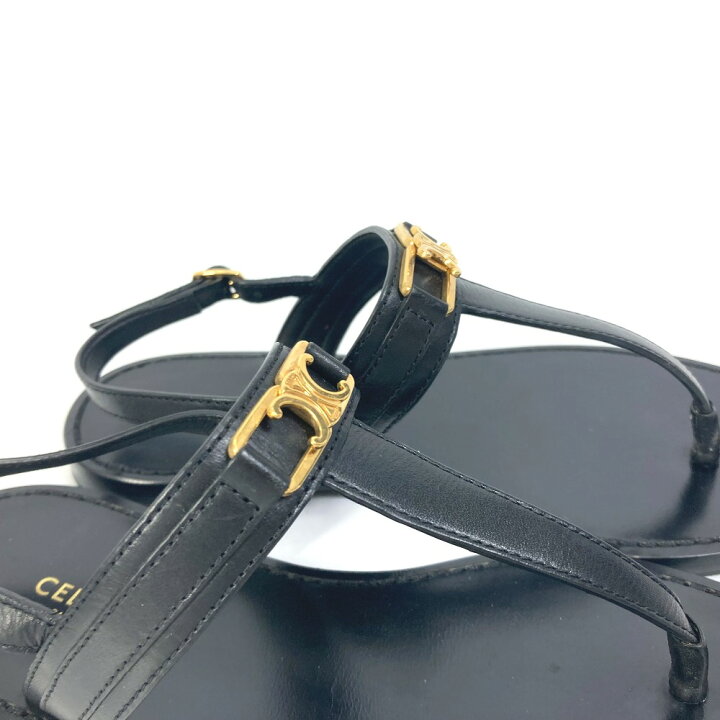 楽天市場】CELINE セリーヌ 33310 トリオンフ トングサンダル フラット 