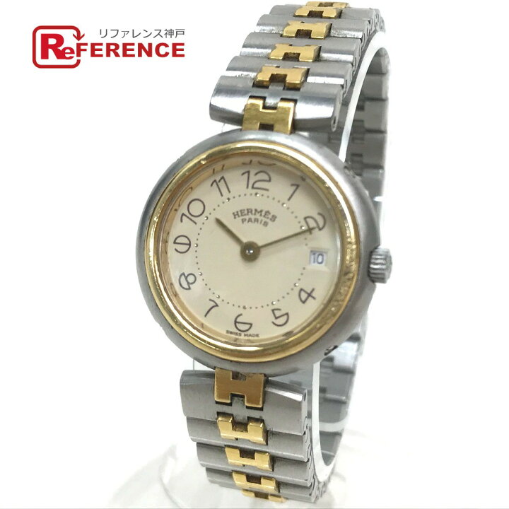 楽天市場】HERMES エルメス プロフィール コンビ デイト 腕時計 SS/GP  