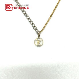 LOUIS VUITTON ルイヴィトン M68074 ネックレス ロゴマニア バイカラー アクセサリー チェーン ネックレス メタル レディース ゴールド 【中古】