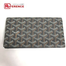 GOYARD ゴヤール ヘリンボーン ロングウォレット 2つ折り 長財布 PVC/レザー メンズ ブラウン 【中古】