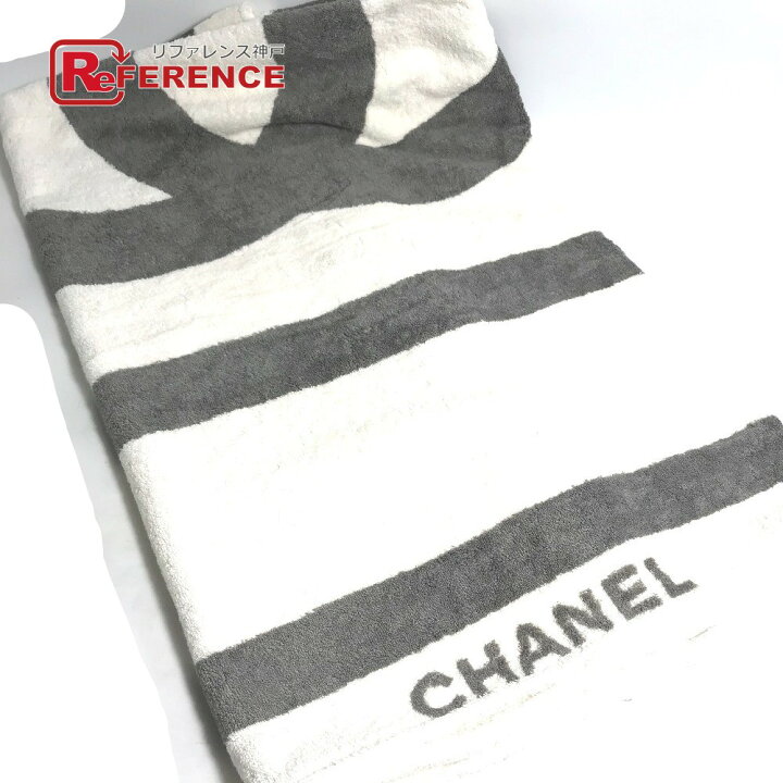 CHANEL⭐️ ビーチタオル グレー 100%コットン｜バスタオル